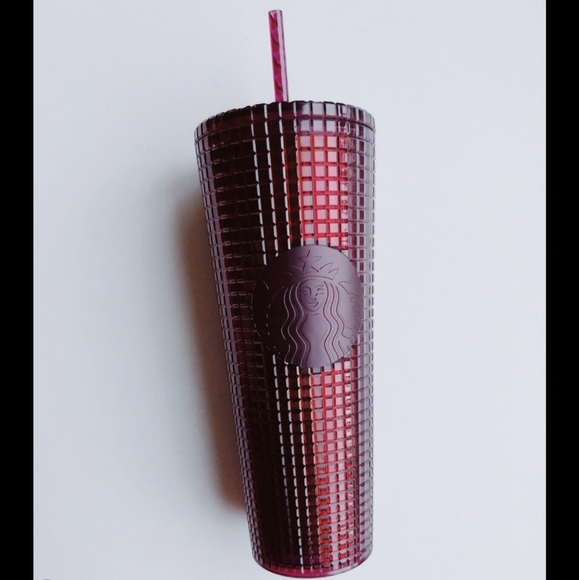 STARBUCKS SET Holiday Disco Iridescent Sakura Pink Plum Cold Tumblers SET of 2 - Picture 4 of 6